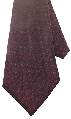 Corbata de seda para hombre negra roja cachemira seda corbata hecha a mano diseño ejecutivo profesional Foto 1 de 4