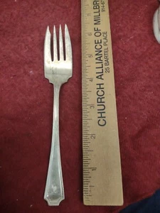 Sterling Gorham FAIRFAX INSALATA FORCHETTA 6" 28,5 grammi con monogramma - Foto 1 di 4