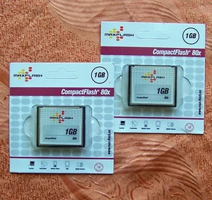 Lot of 2 Max flash 1GB Compact Flash 80x Memory Cards. NEW Unopened - Picture 1 of 5