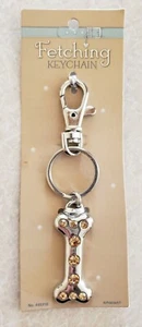 Amscan Apportier Schlüsselanhänger silberfarben - Hundeknochen mit Kristallen - neu - Bild 1 von 3