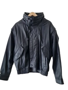 Vintage 90er Avantgarde Lederjacke (M) aus Lammleder – Einzigartig Futuristisch - Bild 1 von 10