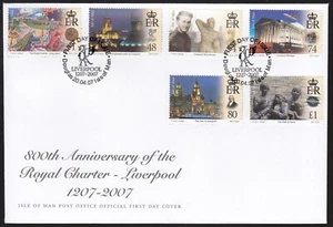 Isle of Man 2007 FDC Liverpool Royal Charter 800th Anniversary - Picture 1 of 1