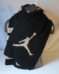 Nike Jordan Knit Scarf Reversible Adult Unisex Black/Hemp 14" W X 88" L - Picture 1 of 7