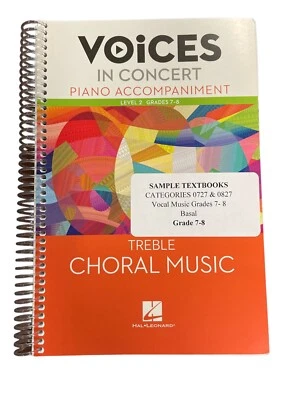 Voices in Concert Grades 7 8 Treble Piano Accompaniment Homeschool Arts Music - Image 1 of 4