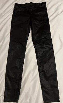 Pantalones para mujer H M negros de imitación de cuero ajustados elásticos talla 8 Foto 1 de 4