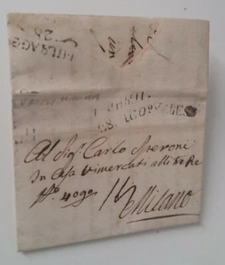 1808 R.ITALIA NAPOLEON VARESE-MILANO+tasssa 14 decimes+timbro/datario VARES-£544 - Picture 1 of 1