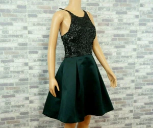 RALPH LAUREN DAMEN FEST BALL ABENDKLEID DUNKELGRÜN SCHWARZ PAILLETTEN 34 NEU 220 - Bild 1 von 10