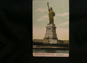 vtg New York harbor-Statue of Liberty - posted 1907 - Picture 1 of 2
