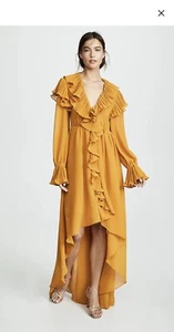 Philosophy di Lorenzo Serafini Mustard Yellow Wrap Dress, Sz 2 (US) 38 (IT) NWT - Bild 1 von 6