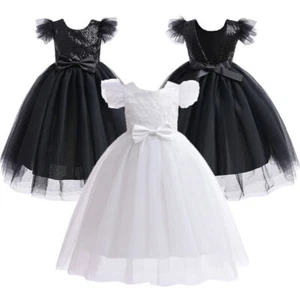 Flower Girls Kids Sequin Tutu Dress Princess Bridesmaid Christmas Party Gown - Picture 1 of 29