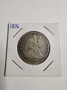 1876 50C Sitzende Freiheit Half Dollar in Auswahl vz Erhaltung  - Bild 1 von 2