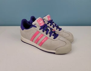 Adidas Samoa 2013 Women’s 6 Purple Laces Pink Stripes Gray Upper RARE SHW 675001 - Picture 1 of 12