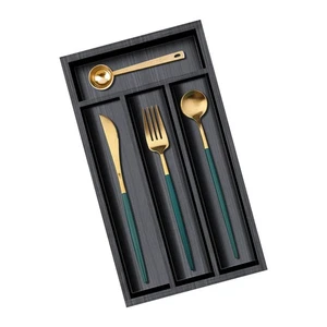 Kleiner Besteckkasten Schmal Holz Silberbesteck Organizer 12"x6,7" Löffel Küche... - Bild 1 von 7