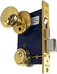 Juego de cerradura de mortaja ornamental de puerta de hierro de doble cilindro Marks 22AC RHR con 2-1/2" - Imagen 1 de 12