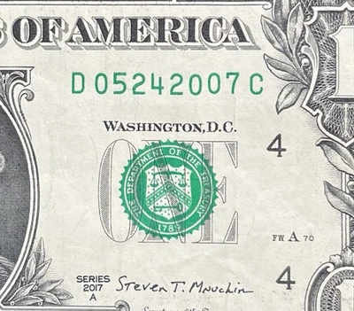 May 24, 2007 (D 05242007 C) BIRTHDAY Note $1 One Dollar Bill - Image 1 of 3