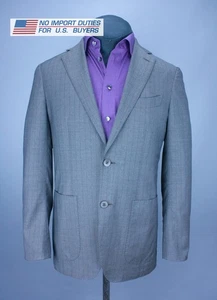 Suitsupply Mens Pure Wool Super 120s Blazer Sports Jacket Grey Check Size EUR 48 - Picture 1 of 22