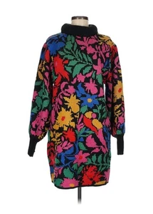 Anthropologie Farm Rio Sweater Dress Mini Tropical Garden Mock Neck Boho Sz M - Picture 1 of 6