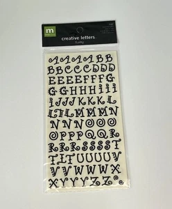 SCHWARZES FUNKY ALPHABET Aufkleber 7/16" Scrapbooking Handwerk 208 Zeichen Buchstaben #S - Bild 1 von 4