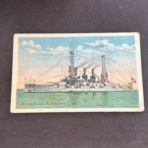 1918 US Schlachtschiff New Hampshire Schiff Postkarte - Bild 1 von 2