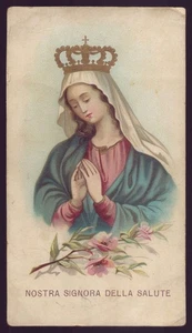 OUR LADY OF HEALTH & FLOWERS Old HOLY CARD - Picture 1 of 2