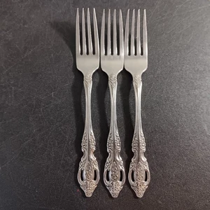 Set Of 3 Vtg SSS by Oneida Renoir-Pembrooke 7 1/4" Stainless Steel Dinner Forks - Picture 1 of 5