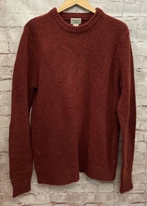 L.L. Bean Lambswool Crewneck Sweater Large Tall Rust - Picture 1 of 3