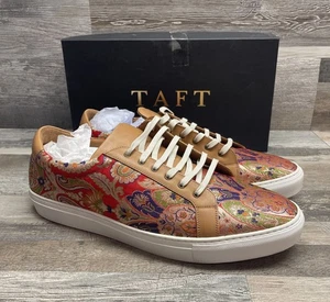 Tenis TAFT Rojo Paisley Tela Baja Causal Moda Para Hombre Talla 48/15 EE. UU. - Imagen 1 de 9