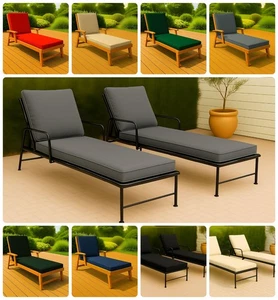 Cojín reclinable impermeable para tumbona cubierta cama silla exterior cojín almohadilla solamente - Imagen 1 de 29