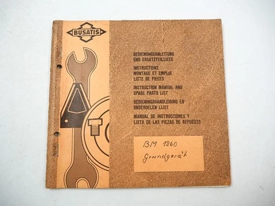 Busatis BM1260 Frontmähwerk für Ford Deutz MF Betriebsanleitung Ersatzteilliste - Bild 1 von 3
