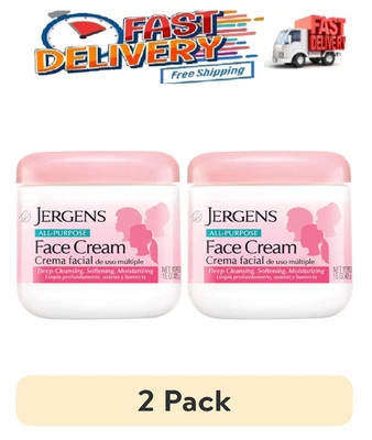 Paquete de 2 lociones hidratantes crema facial multiusos Jergens, 15 fl oz Foto 1 de 4