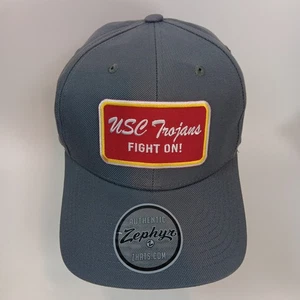 USC Hat NCAA Trojans - Patch Embroidered - Zephyr - Gray Snapback - New - Picture 1 of 7