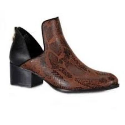 Andrew Geller Friona Botín Tacón Bloque Estampado Piel de Serpiente Talla 6.5 Foto 1 de 4