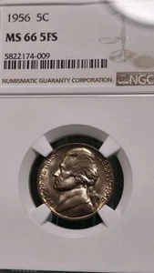 1956 Jefferson Nickel MS66 FS Full Steps 5FS Pretty TONE - Picture 1 of 5