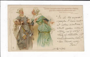 1901 Merry Wives of Windsor 2 Wives Shakespeare Postcard p2096 - Imagen 1 de 2