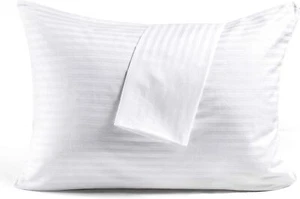 Zippered 100% Cotton Pillow Protectors Cover Case - Comfortable/Quiet Sateen ... - Picture 1 of 7