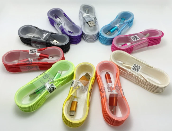 10x Color Nylon Braided Rope Micro-USB Data Sync Charger Charging Cable Cord - Image 1 of 1