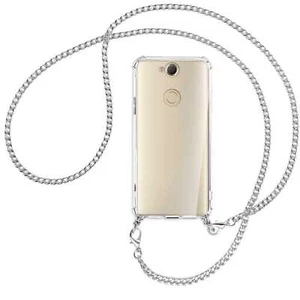 Catena per Sony Xperia XA2 Plus catena metallo col. argento Custodia Cover Corda - Foto 1 di 2