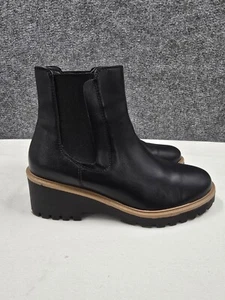 Mia Chelsea Boots Womens 8.5 Block Heel Stretch Zip Close Round Toe Black - Picture 1 of 12