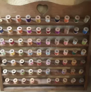 70 Fast WOOD SPOOLS With Display Rack VGVC - Picture 1 of 12
