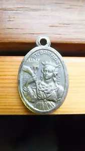 Costume FAUX metals SAINT Barbara Michael PRAY FOR US Italy pendant charm ANGEL - Picture 1 of 10