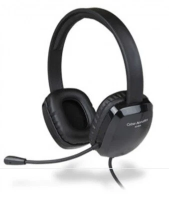 Cyber Acoustics AC-6020 USB Stereo Headset Phones Noise Cancelling FREE SHIPPING - Image 1 of 4