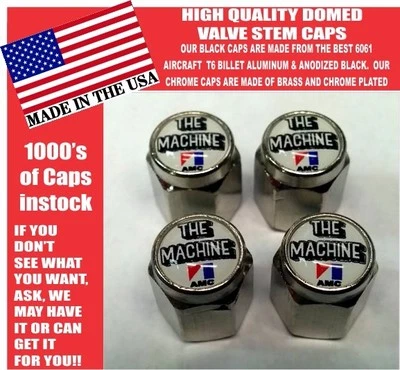 Chrome AMC AMX Javelin Rambler Rebel American Motors The Machine Valve Caps NICE - Image 1 of 4