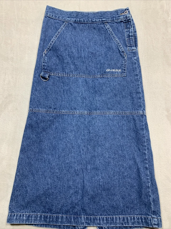 Falda Guess Niñas MIdi Talla 12 Denim Cierre Lateral Bolsillos Frontales Foto 1 de 4