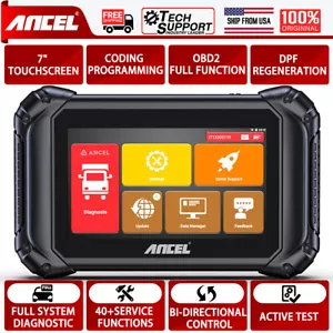 ANCEL V5 HD Heavy Duty Truck Scanner Bi-directional Diesel Diagnostic ECU Coding - Picture 1 of 10