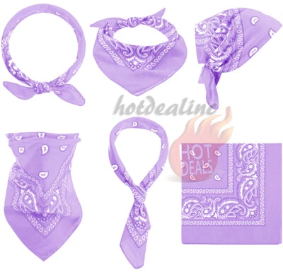 3-12 piezas Bufandas Bandana Cabeza de Cachemira Mascarilla Envolvente Bufanda 100% Algodón Foto 1 de 4