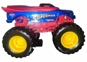 Hot Wheels Monster Jam Truck Die Cast Superman Theme Toy Car Figure Loose - Picture 1 of 15