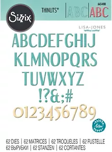 New Retired Sizzix Thinlits Stylized Alphabet 62pk #665488 Retail $22.99 L Jones - Picture 1 of 12