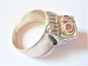 Anello Argento 925 Gufo, 24,6 G - Foto 1 di 4