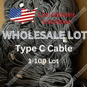 Bulk Lot 10ft USB Type C Fast Charger Cable Charging Cord For Samsung S8 S9 S10 - Picture 1 of 10