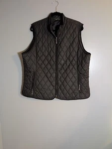 Eddie Bauer Women's Black Quilted Zip Up 2 Pocket Vest Size XXL - Picture 1 of 12